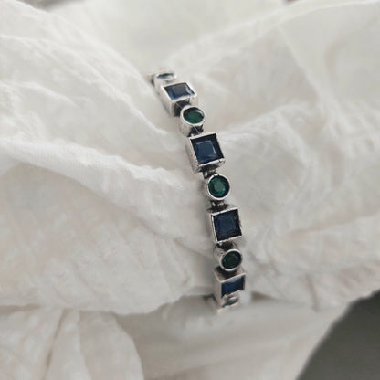 Duet Stone Bangles: Blue and Green Combination