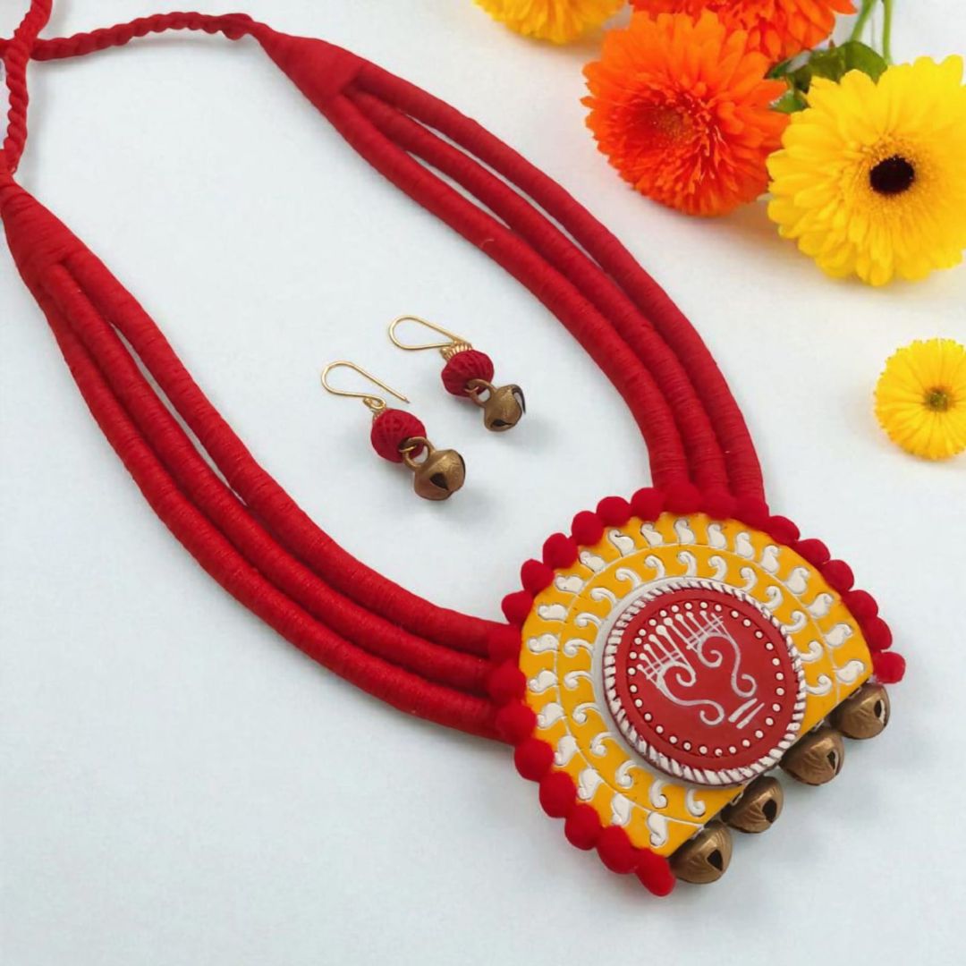 Shilpika: Handcrafted Teracotta Necklace and Earring Set