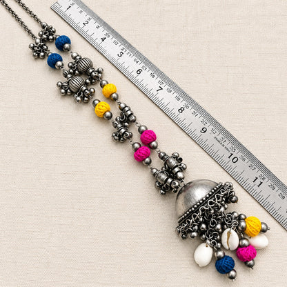 Jhanak: Oxidized Multicolored Festive Necklace and Earring Set