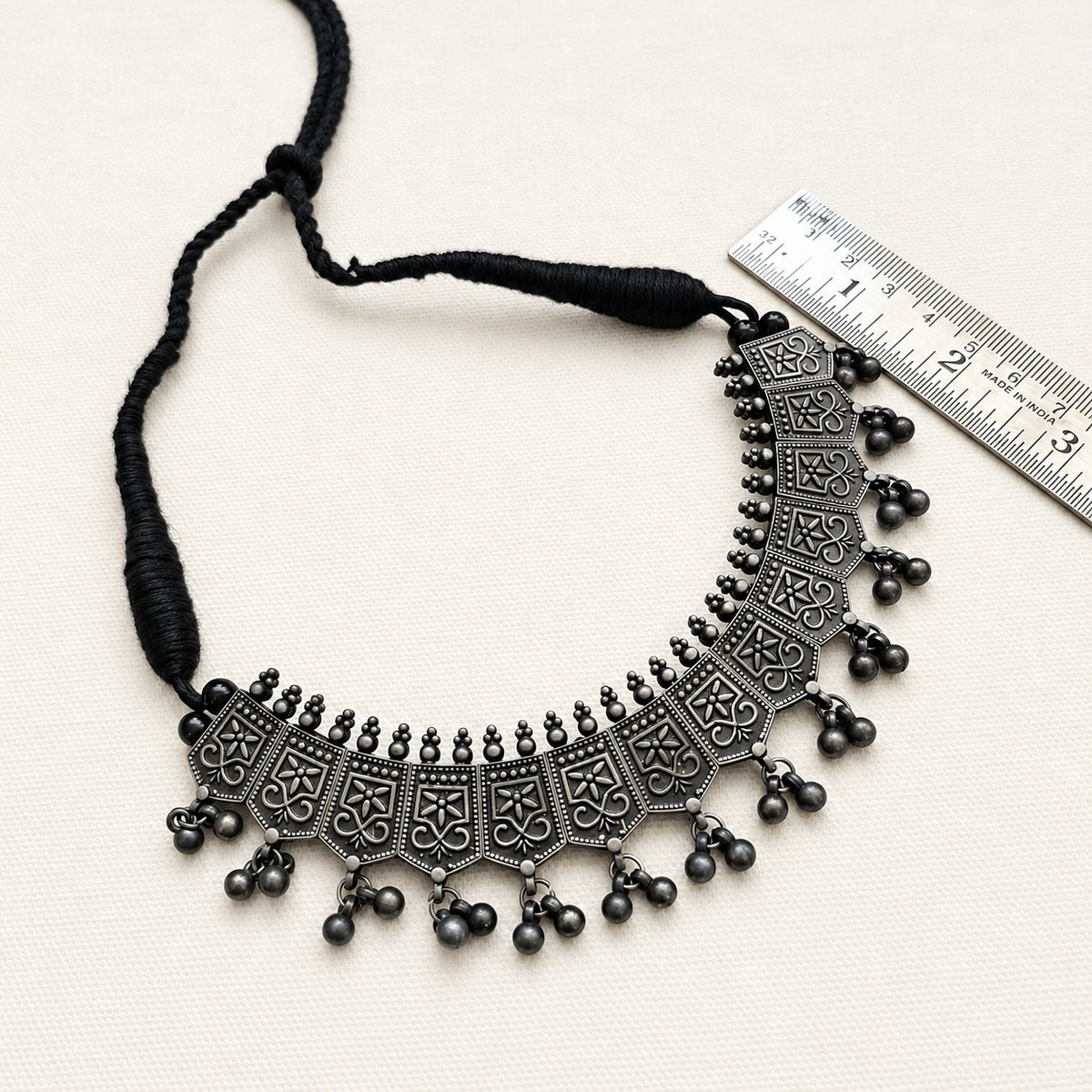 Kaalindi: Oxidized Choker and Earring Set