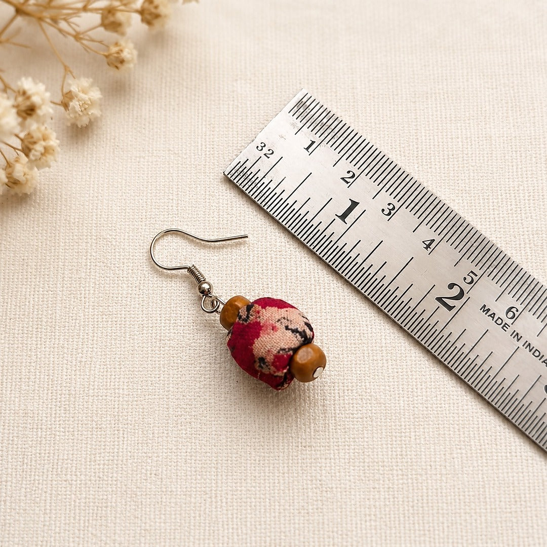 Earthy Beads: Handmade Kalamkari Beaded Necklace and Earring Set
