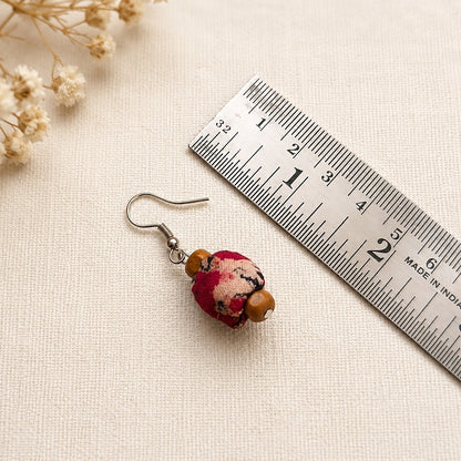 Earthy Beads: Handmade Kalamkari Beaded Necklace and Earring Set