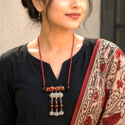 Kalamkari Wonder : Handmade Fabric Necklace