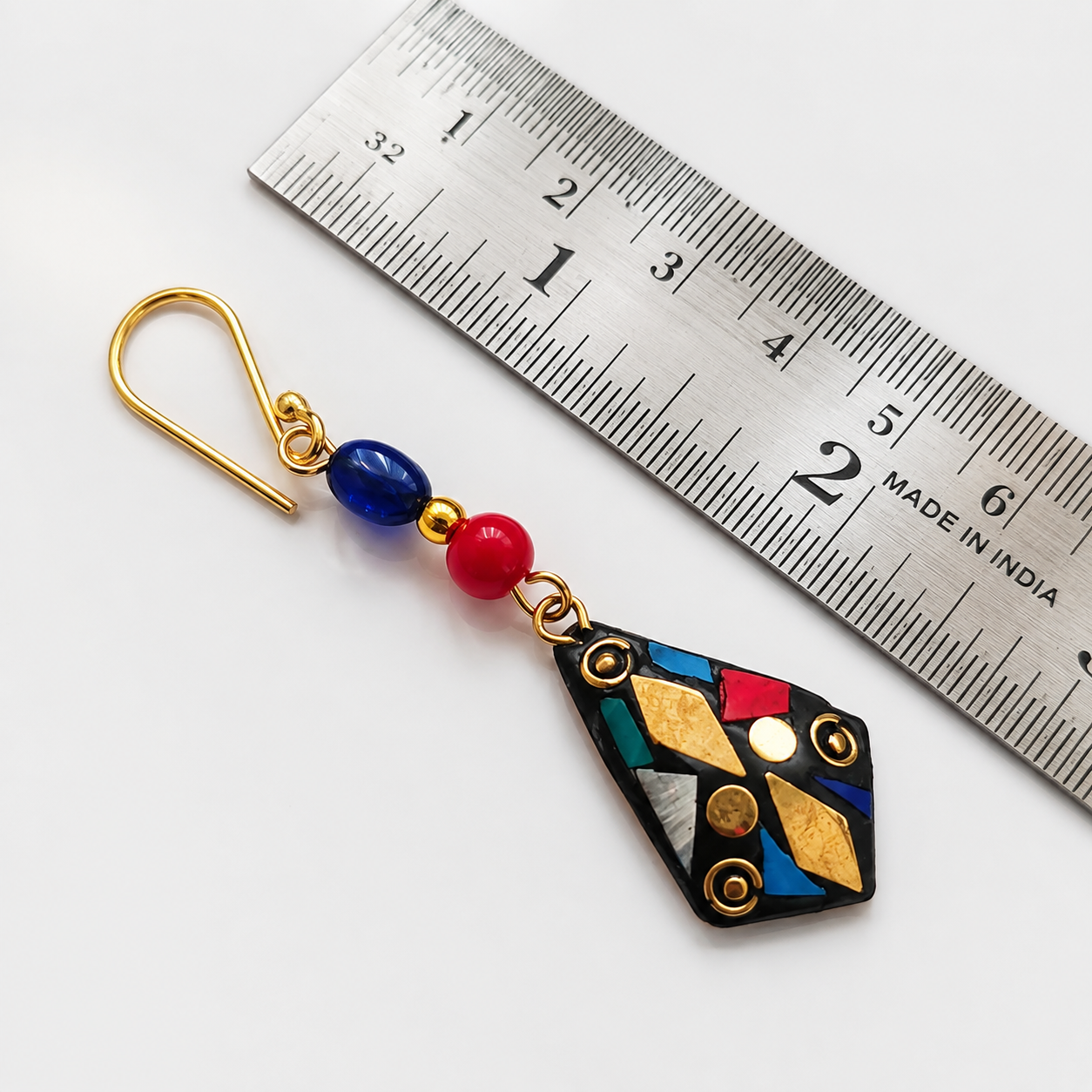 Abstract Drip:Funky Handmade Multicolored Lac Earring