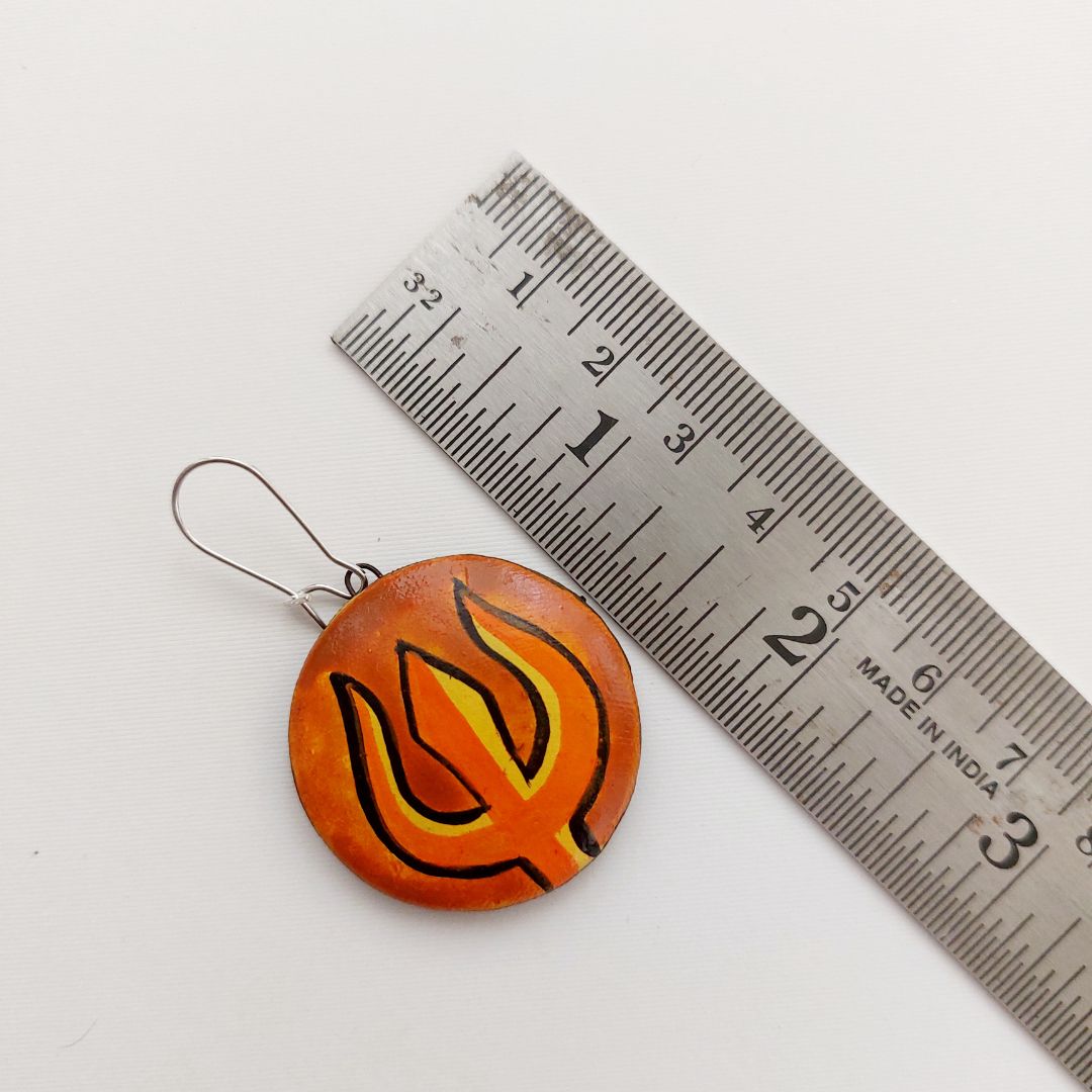 Aaradhya: Handcrafted Divine Durga Pendant Teracotta Necklace and Earring Set