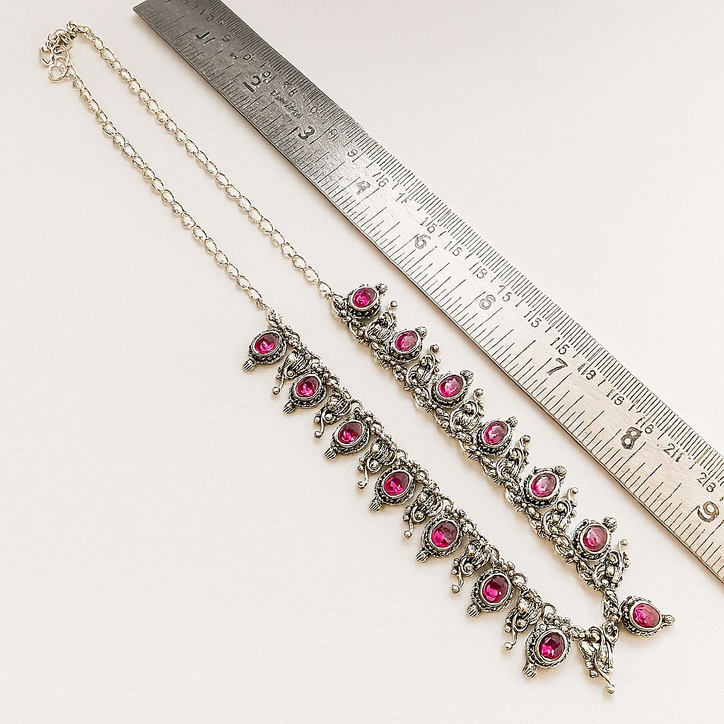 Tinge Tales: Majenta Stone Necklace and Earring Set