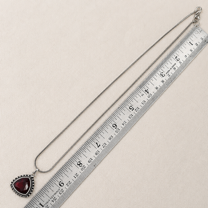Shades & Stories:  Ravishing Red Silver Toned Pendant and Earring Set