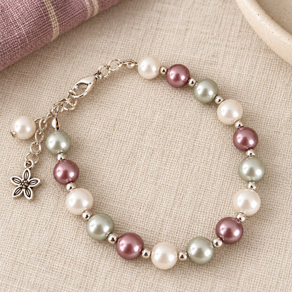 Mauve Meadow Pearl Elegance Bracelet