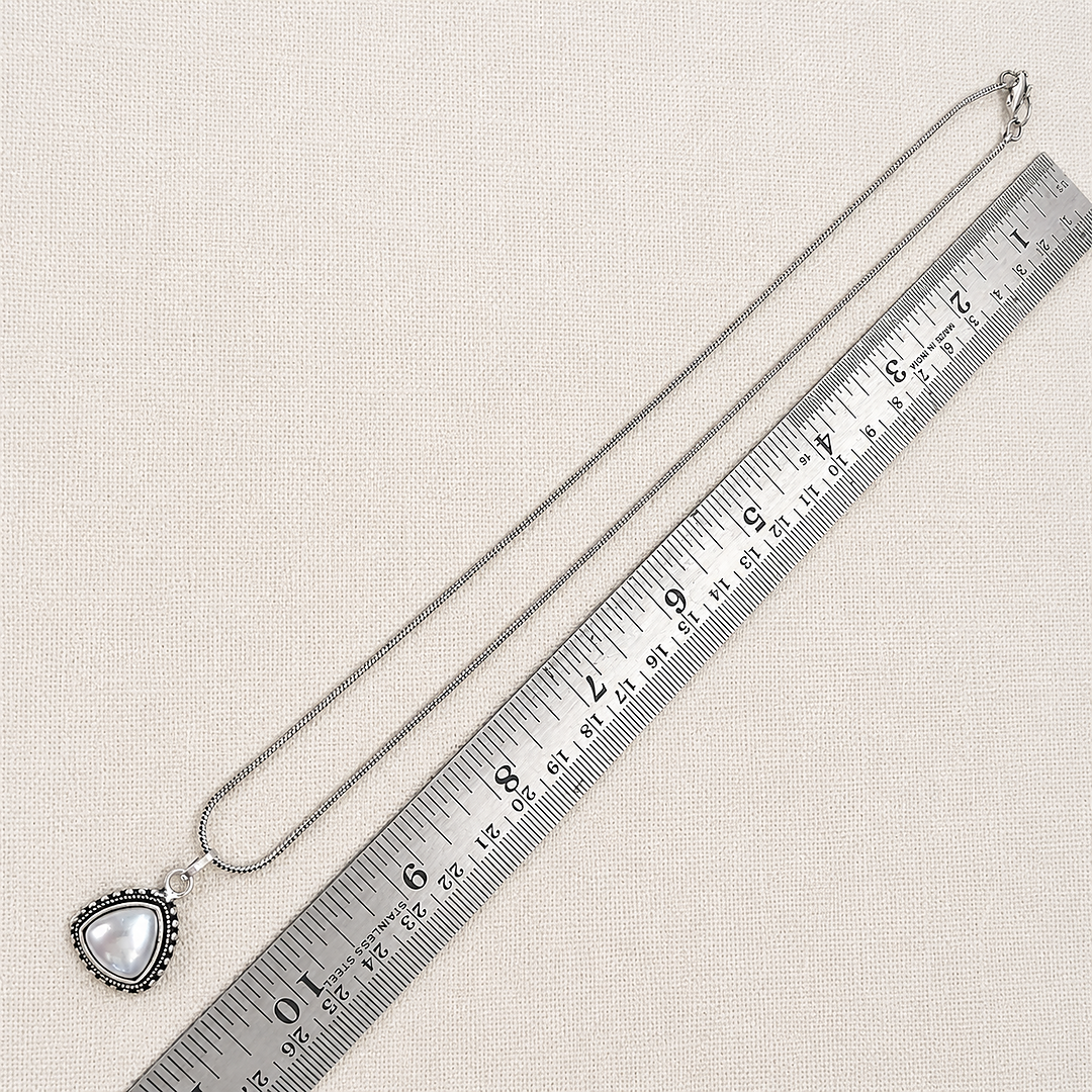 Shades & Stories: Pleasing Pearl Silver Toned Pendant and Earring Set