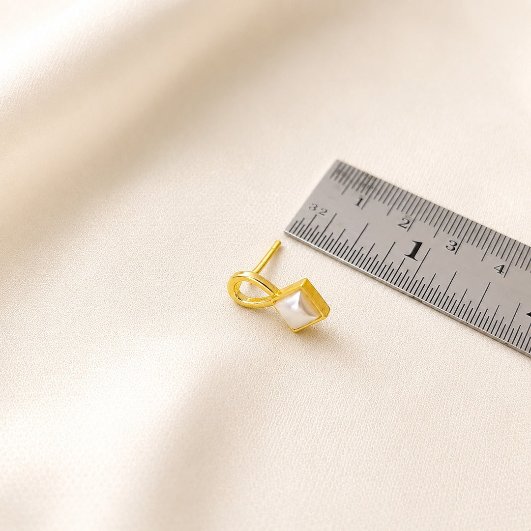 Pearl Interlace: Gold Toned Pearl  Necklace and Earring Set