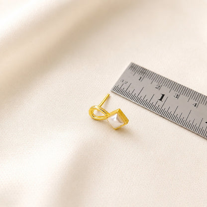 Pearl Interlace: Gold Toned Pearl  Necklace and Earring Set