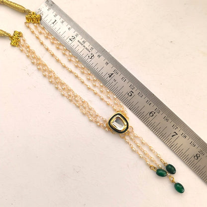 Sunehri: Layered Pearl Necklace and Earring Set