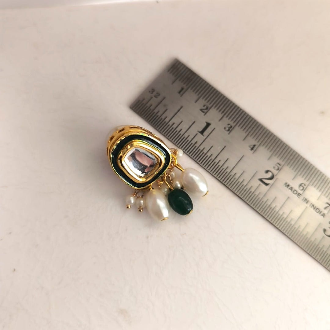 Sunehri: Layered Pearl Necklace and Earring Set