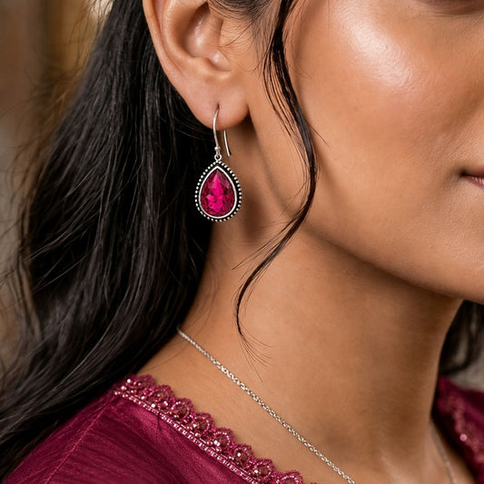 Kaleido Edit: Rich Majenta Stone Earring