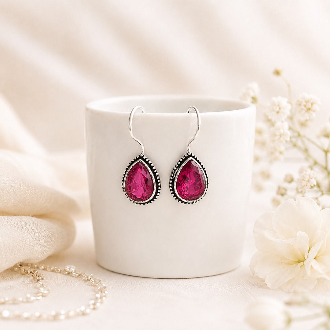 Kaleido Edit: Rich Majenta Stone Earring