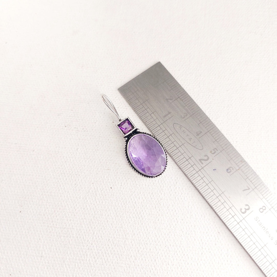 Lavender Haze: Silver Tone Pendant and Earring Set