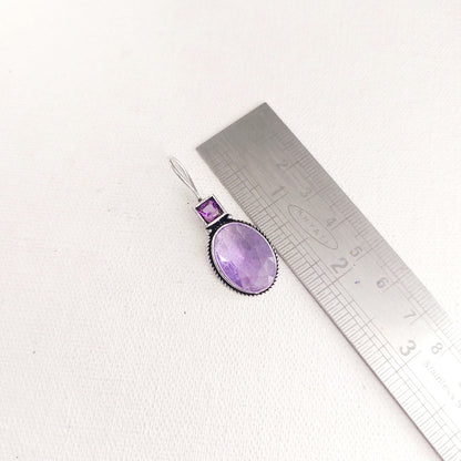 Lavender Haze: Silver Tone Pendant and Earring Set