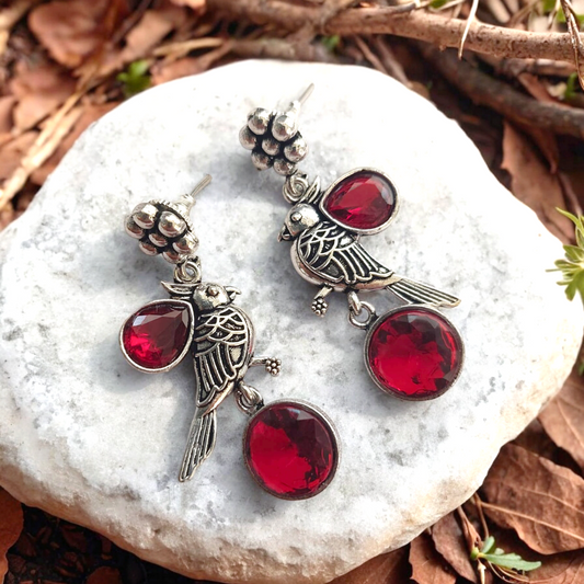 Wings Of Paradise : Red Stone Earrings