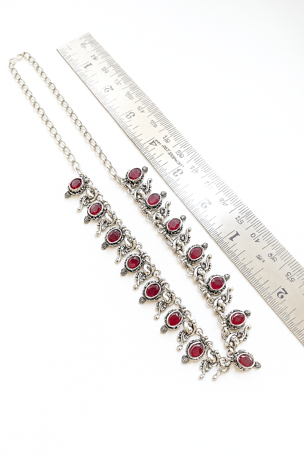 Tinge Tales: Maroon Stone Ethnic Necklace and Earring Set