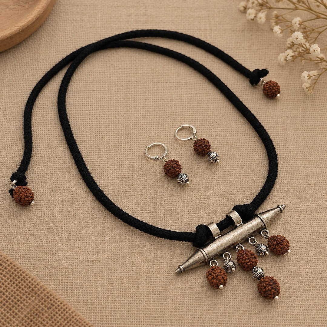 Ishani: Handmade Rushrakha Motif Necklace and Earring Set