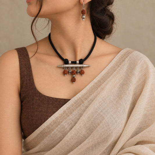 Ishani: Handmade Rushrakha Motif Necklace and Earring Set