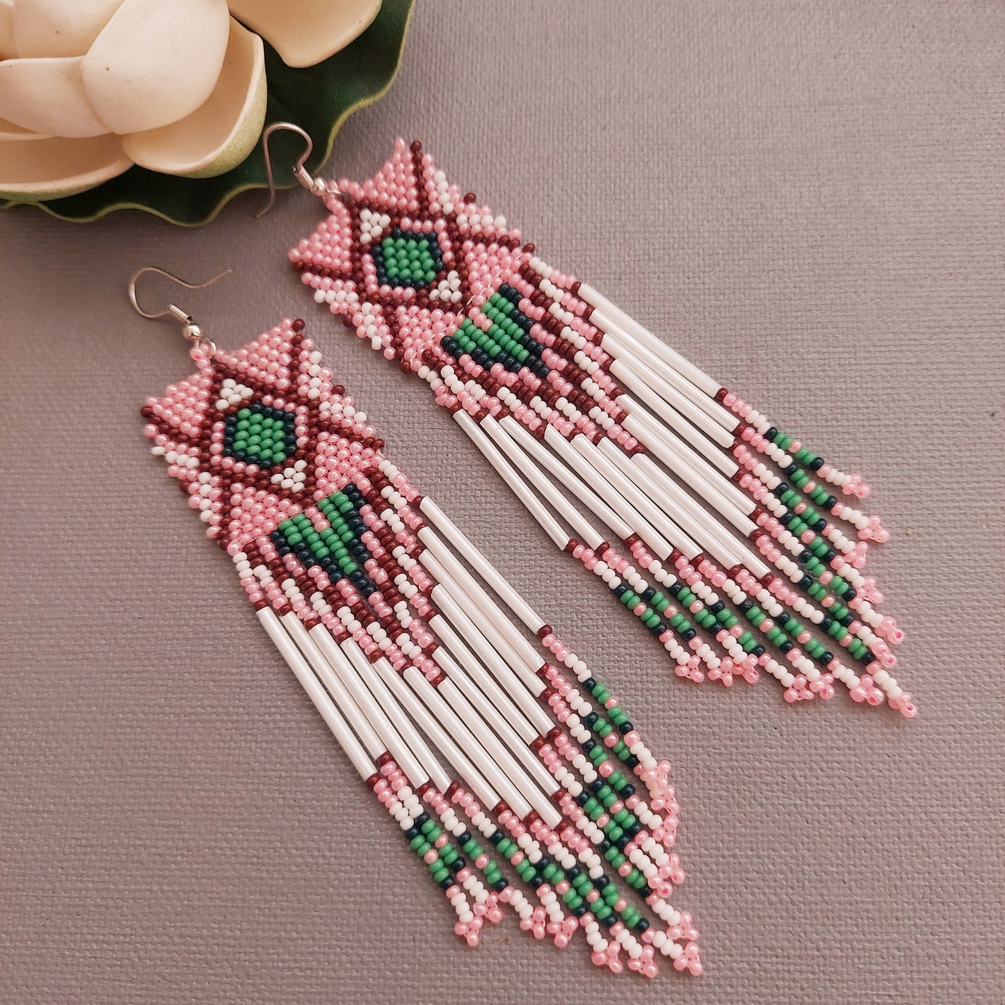 Pretty in Pink: Stylish Seed Bead Danglers in Pink and White