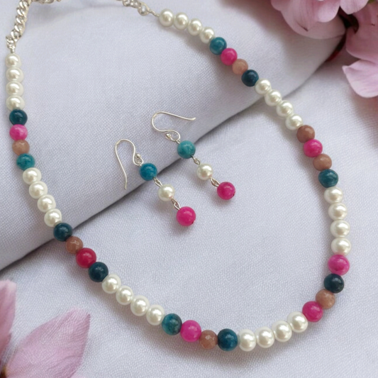 Ethereal Hues: White Pearl Necklace