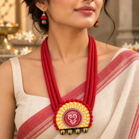 Shilpika: Handcrafted Teracotta Necklace and Earring Set