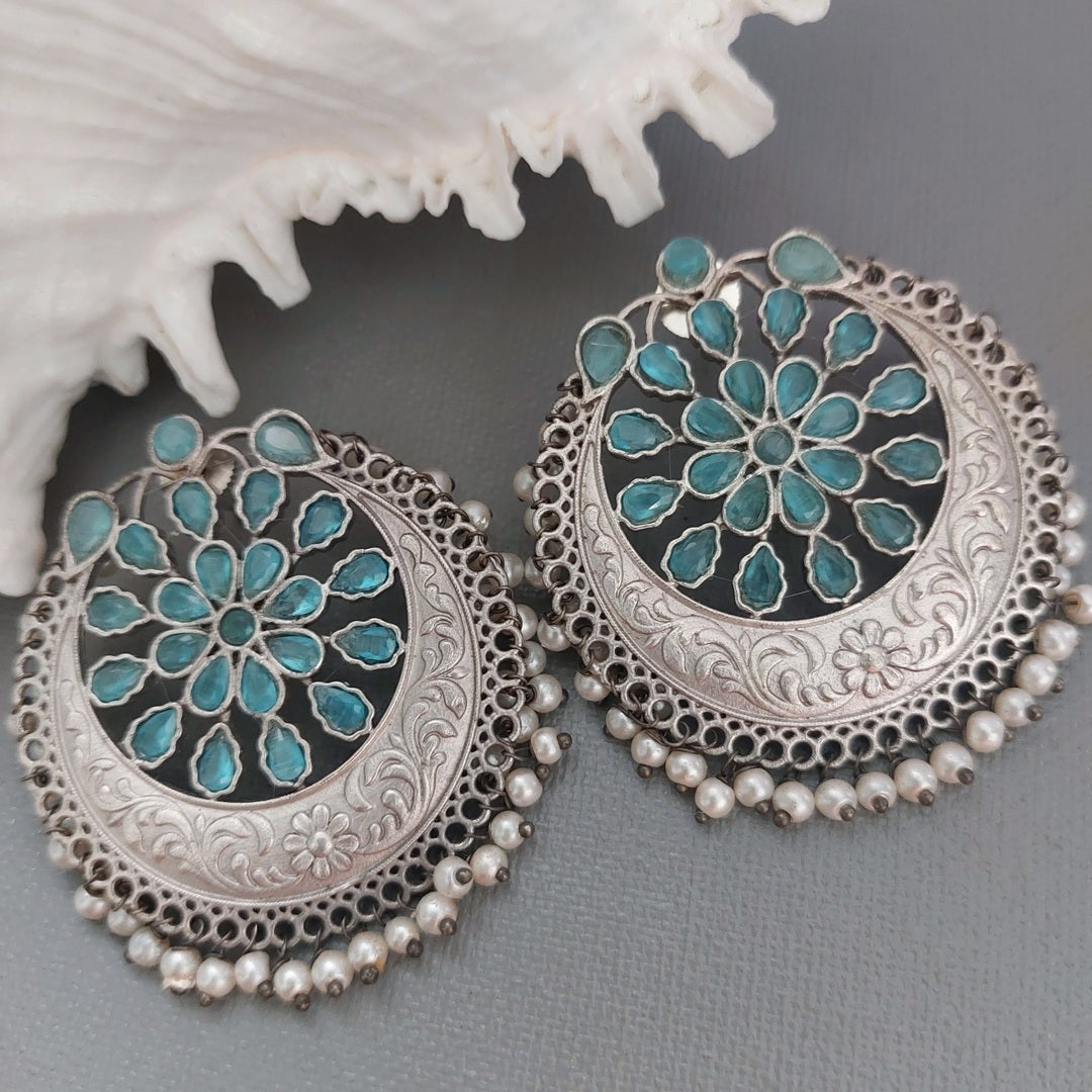 Celestial Moonstone: Sky Blue Stone Earrings