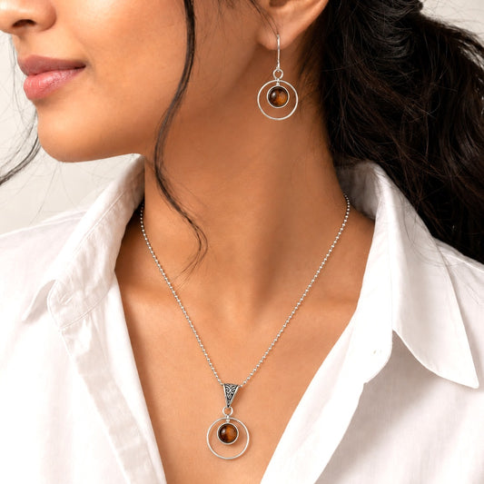 Terra Halo : Simple Pendant and Earring Set