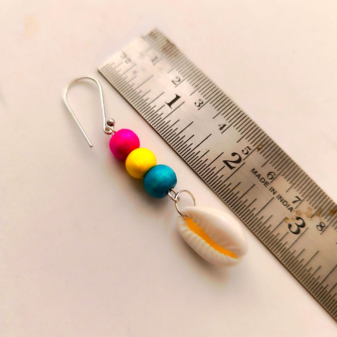 Boho Tides: Handcrafted Fabric Pendant and Earring Set