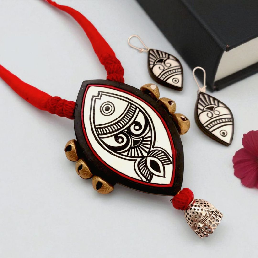 Matsrika : Handcrafted Teracotta Necklace and Earring Set