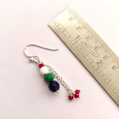 Tricolor Drops : Daily Wear Earrings