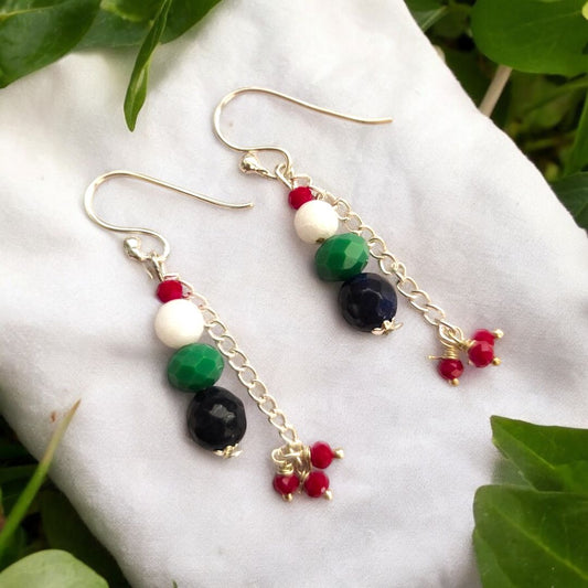 Tricolor Drops : Daily Wear Earrings