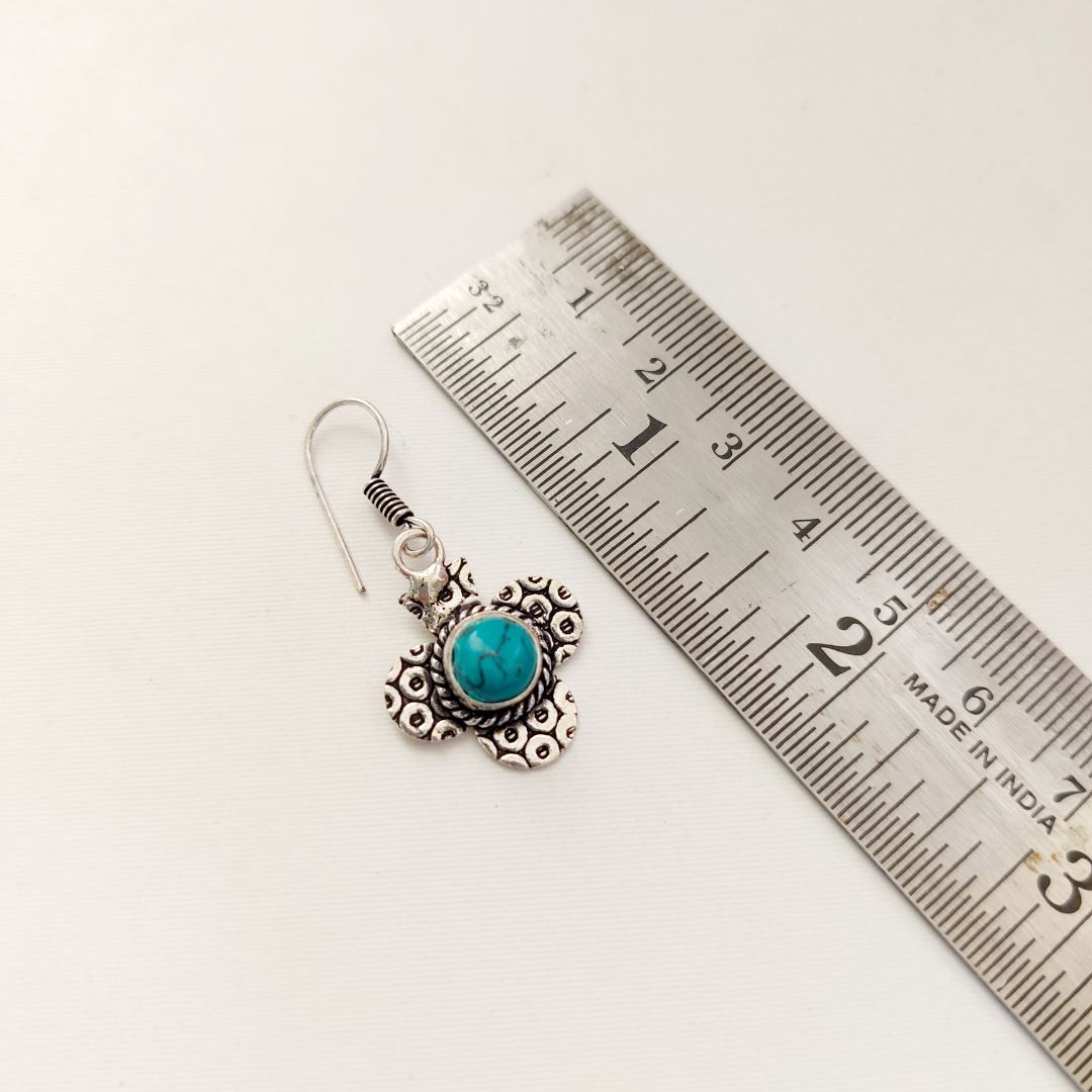 Blue Vein Beauty : Turquoise Pendant and Earring Set