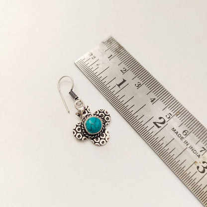 Blue Vein Beauty : Turquoise Pendant and Earring Set