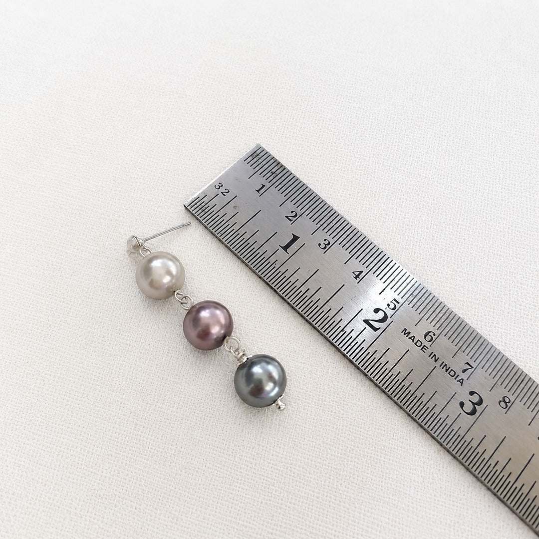 Twilight Symphony: Pearl Cascade Necklace and Earring Set