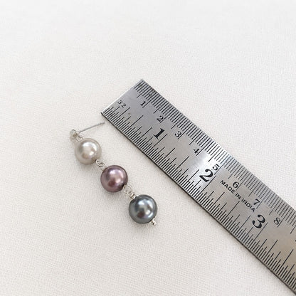 Twilight Symphony: Pearl Cascade Necklace and Earring Set
