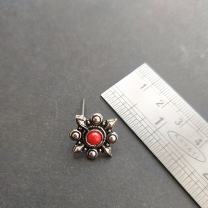 Coral Charm: Oxidized Coral Studs