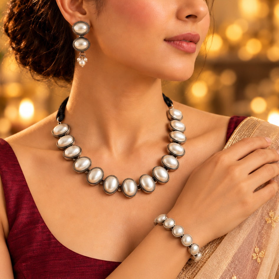 Timeless Pearl Ensemble Combo Set: Victorian Grace and Celeste Aura
