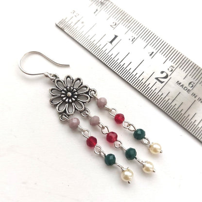 Multicolored Beauty: Handcrafted Multicolored Dangler Earrings