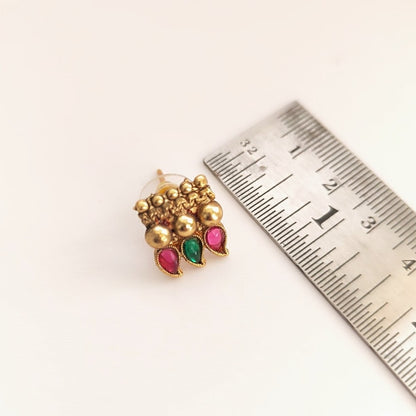 Meher :Gold Toned Stone Studded Necklace and Earring Set