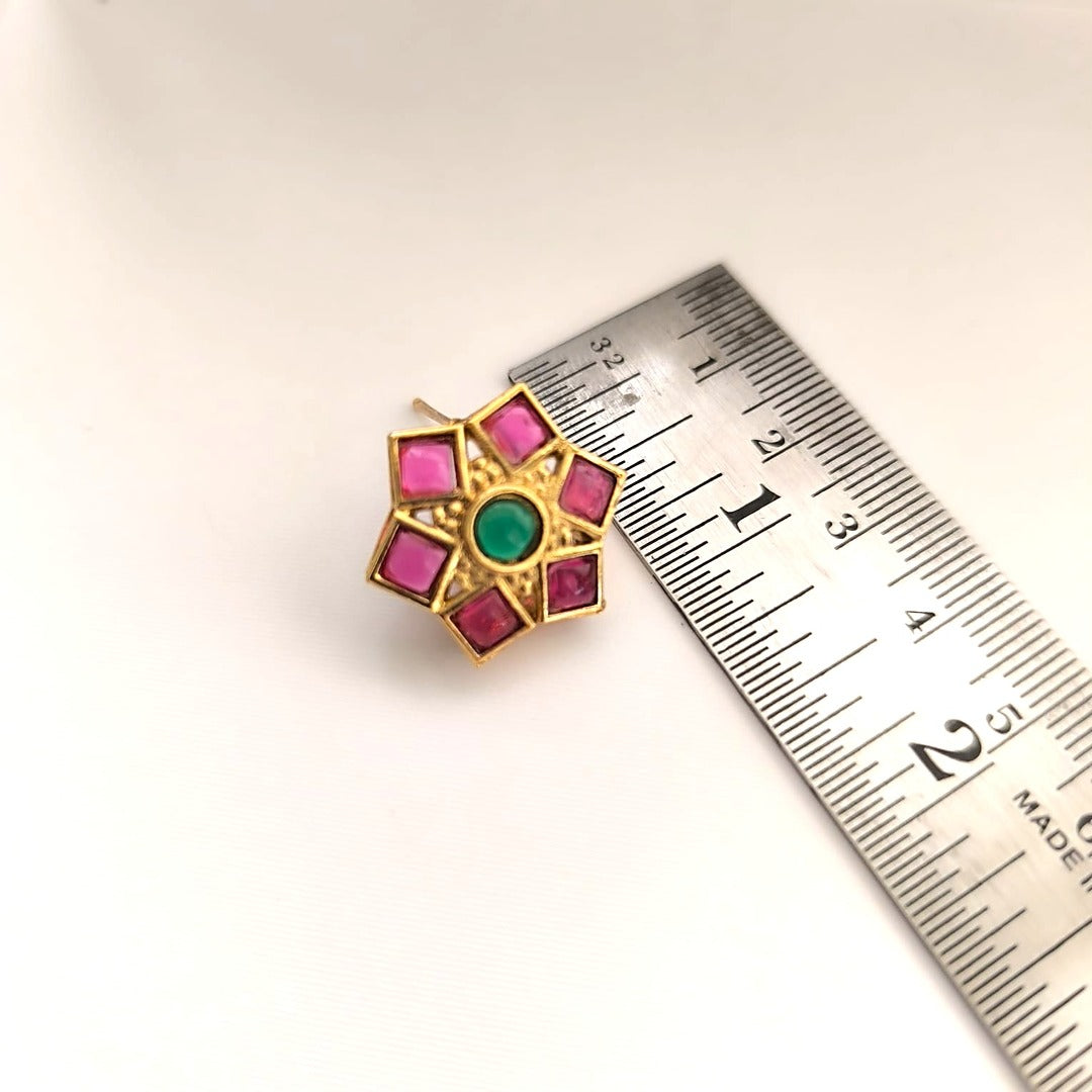 Shymala Collection : Black Beaded Necklace -Hexagonal Pendant and Earring