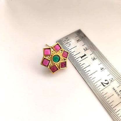 Shymala Collection : Black Beaded Necklace -Hexagonal Pendant and Earring