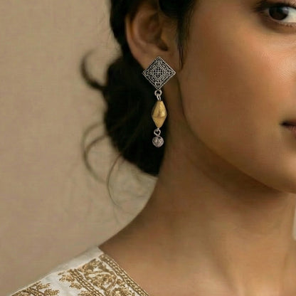 Nazaakat Drops: Handmade Dholki Bead Drop Earring