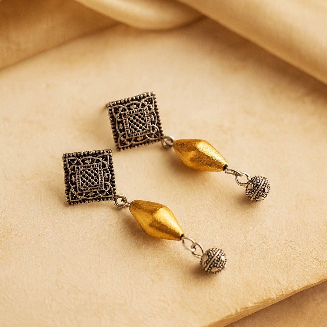 Nazaakat Drops: Handmade Dholki Bead Drop Earring