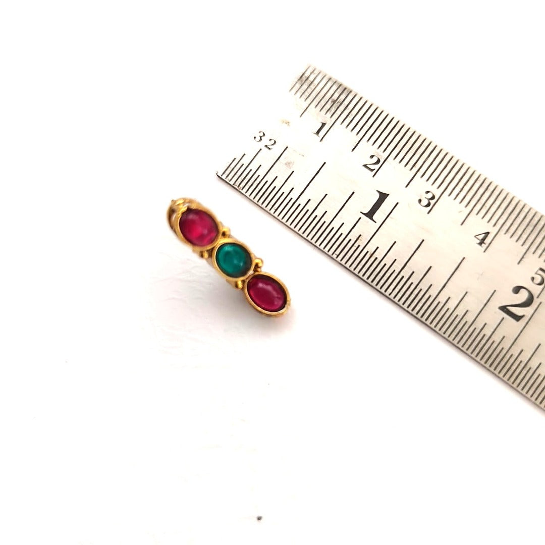 Navratna Royale: Gold Toned Multicolored Necklace and Earring Set