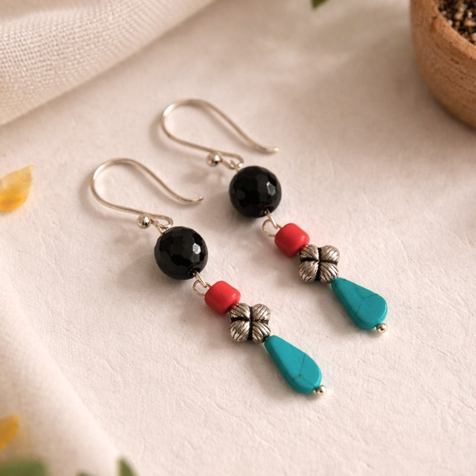 Turquoise Trinket Drops: Handmade Beaded Earring