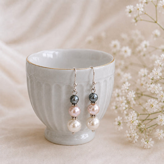 🎁 🎁 Whisper of Pearls: Layered Pearl Drop Earrings