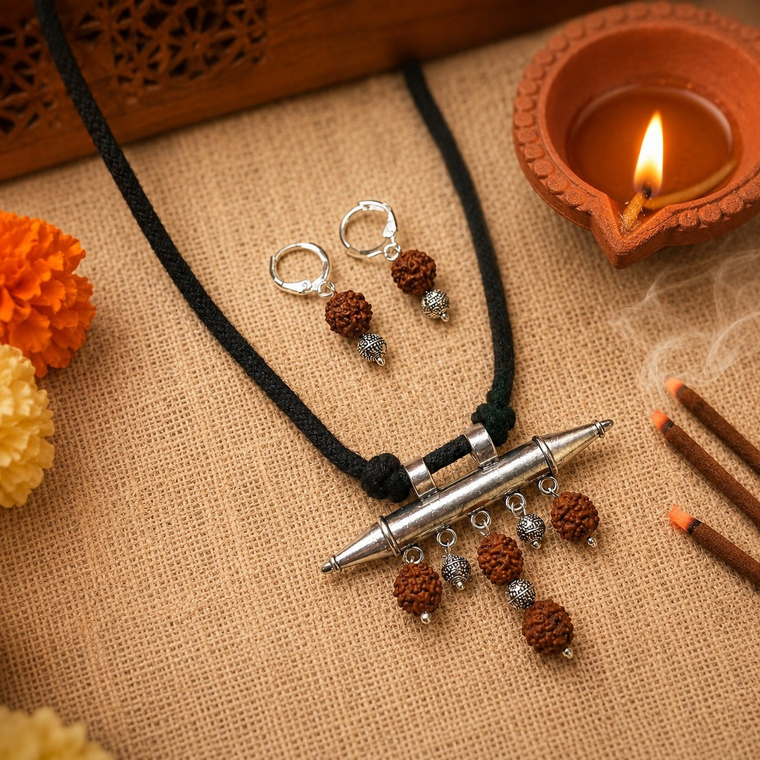 Ishani: Handmade Rushrakha Motif Necklace and Earring Set